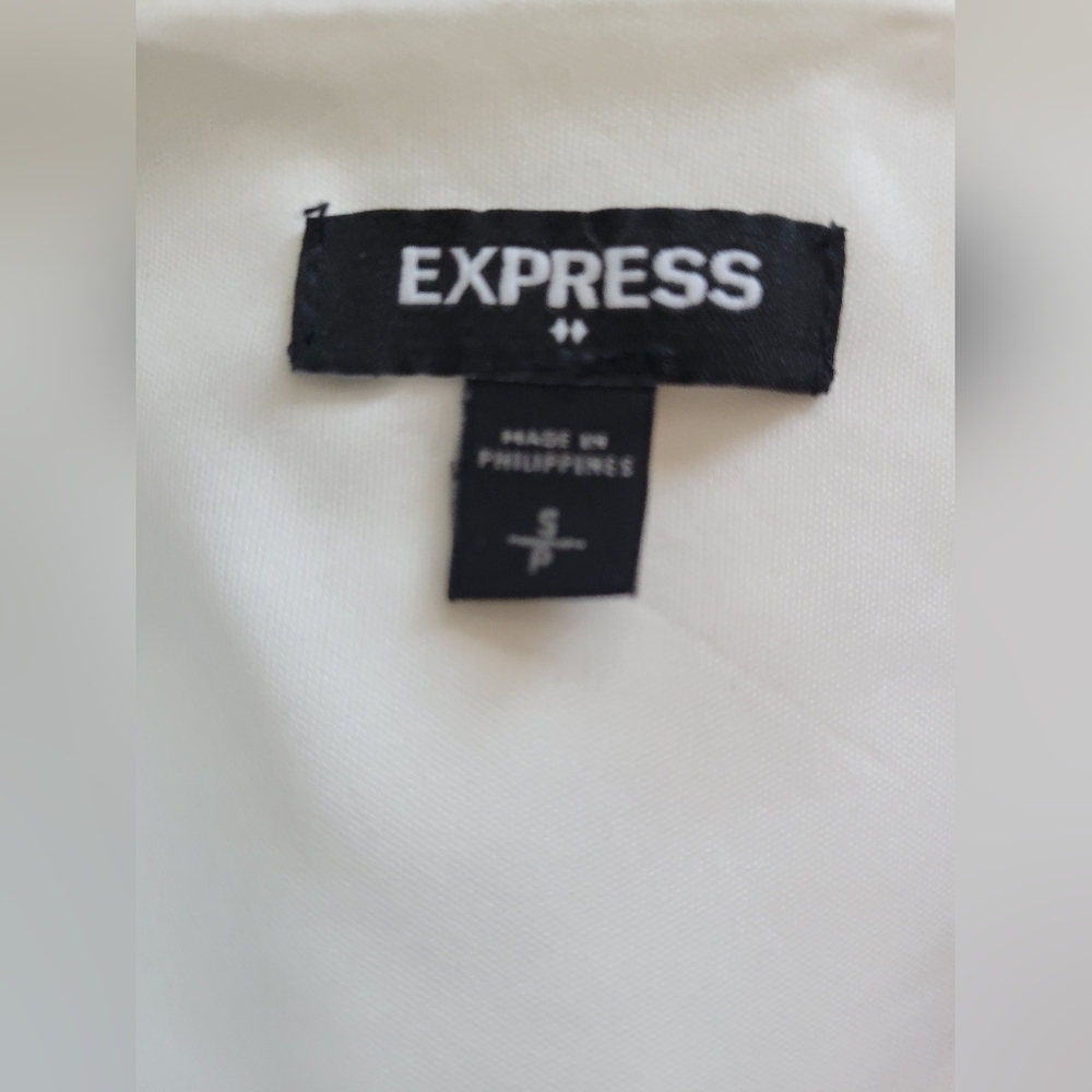 Express Women's White Surplice V-neck Pleated Sheath Sleeveless Dress Size Small - Picture 3 of 6